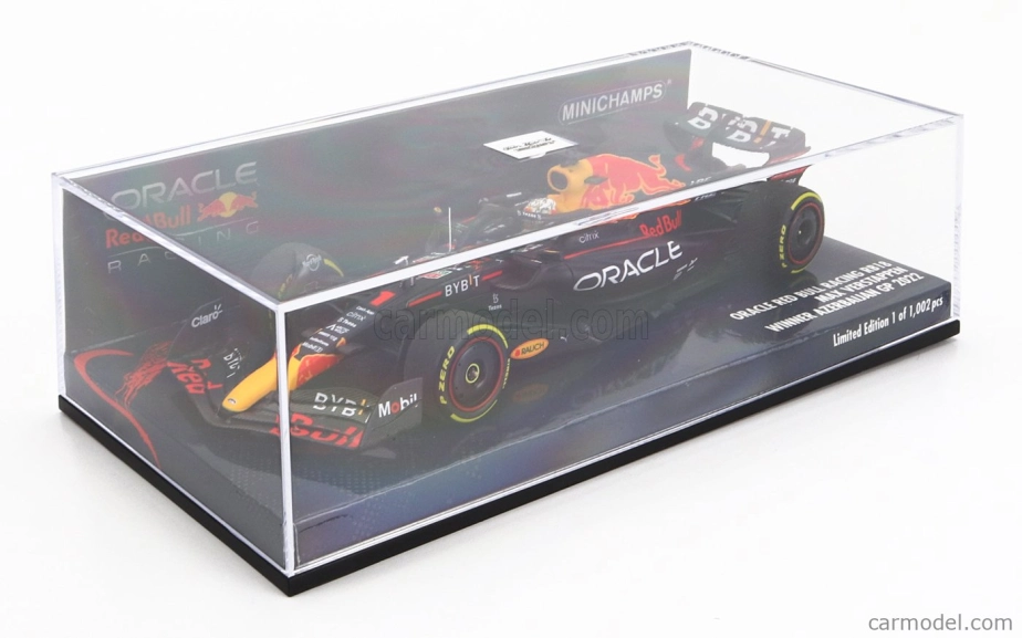Minichamps Red bull F1 Rb18 Team Oracle Red Bull Racing N 1 Majster sveta Víťaz Azerbajdžan Gp 2022 Max Verstappen 1:43 Matná modrá žltá červená