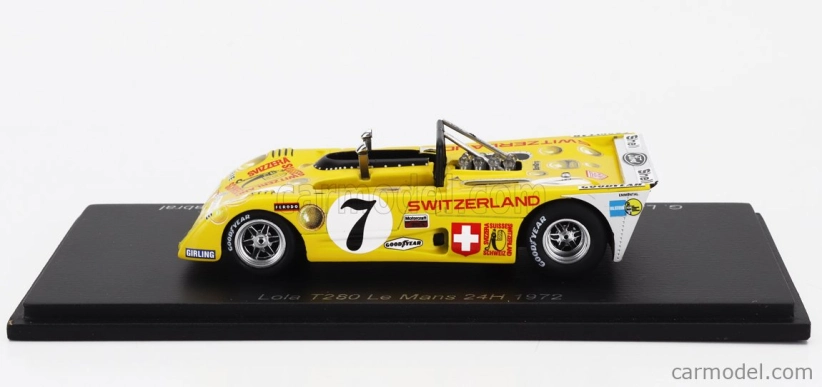 Spark-model Lola T280 Cosworth Dfv 3.0l V8 Team Ecurie Bonnier N 7 24h Le Mans 1972 J.de Bragation - M.cabral - H.de Fierlandt 1:43 Žlutá