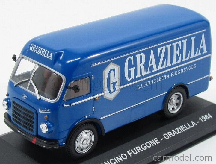 Edicola Om Fiat Leoncino Truck Furgone Van 1964 - Graziella La Bicicletta Pieghevole 1:43 Modrá