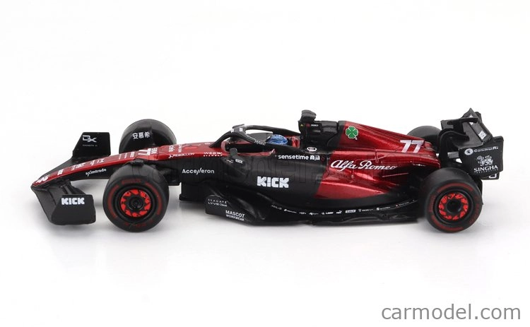 Spark model Alfa romeo F1 C43 Team Stake N 77 Season 2023 Valtteri Bottas 1:64 Black Red
