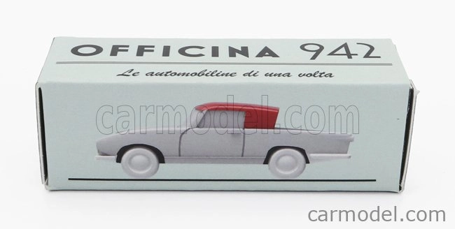 Officina-942 Fiat 1200 Coupe Carrozzeria Ghia 1958 1:76 sivá červená