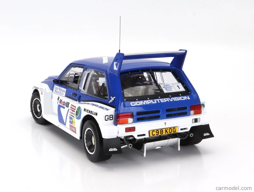 Sun-star Austin Mg Metro 6r4 N 1 Winner Rally Manx International 1986 T.pond - R.arthur 1:18 Blue White