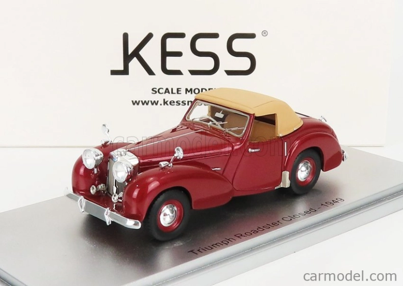 Kess-model Triumph Roadster Closed 1949 1:43 Red Met Beige