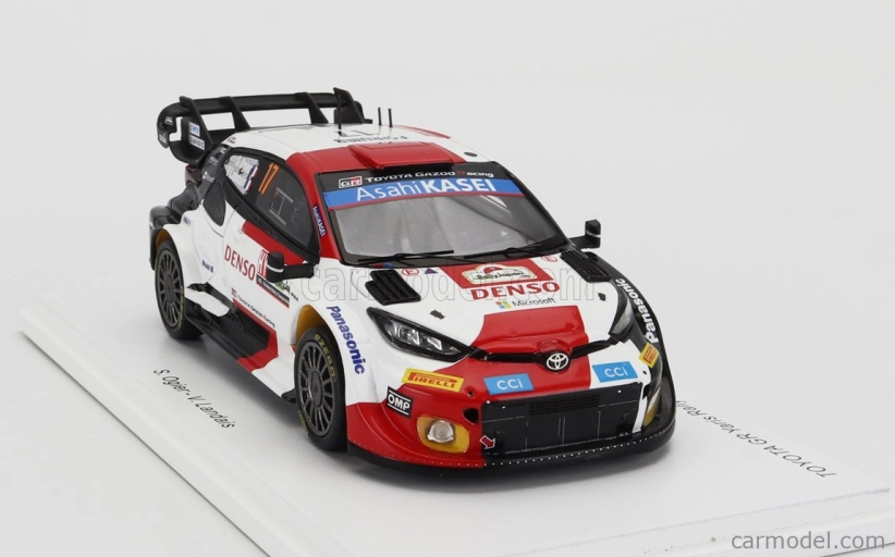 Spark-model Toyota Yaris Gr Hybrid Rally1 Team Toyota Gazoo Racing Wrt N 17 2nd Rally Japan 2023 Sebastian Ogier - Vincent Landais 1:43 Biela červená čierna