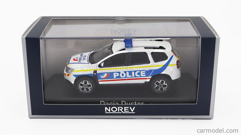 Norev Dacia Duster Police Nationale 2021 1:43 Bílá Modrá Žlutá