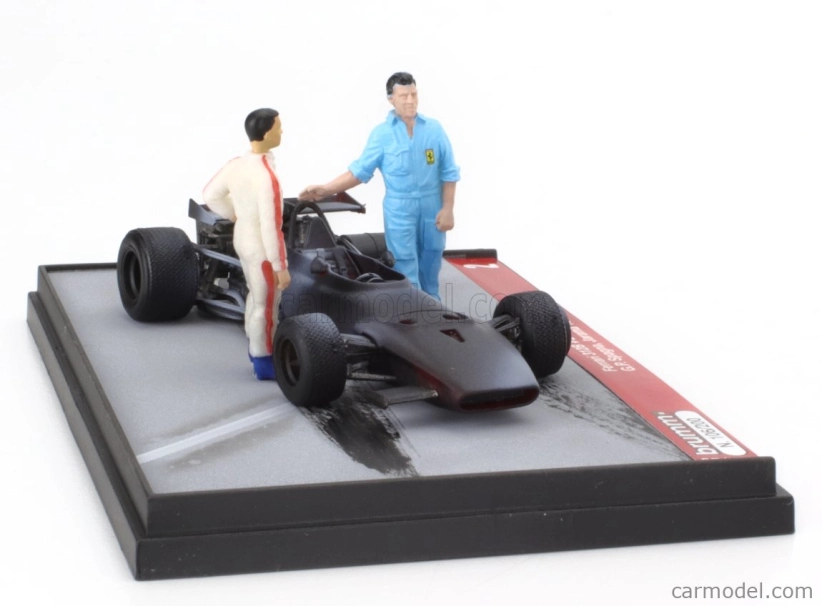 Brumm prom Ferrari F1 Diorama 312b N 2 Spain Gp s figúrkami 1970 - Jacky Ickx On Fire 1:43 Grey