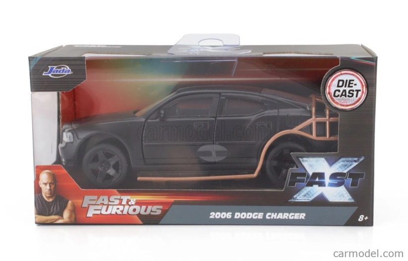 Jada Dodge Dom's Toretto Charger Srt8 2006 - Rýchlo a zbesilo 1:32 Matná čierna zlatá