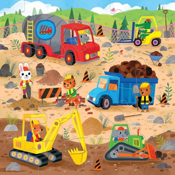 Mudpuppy Podlahové puzzle autíčka na stavbe 25 dielov - poškodený obal