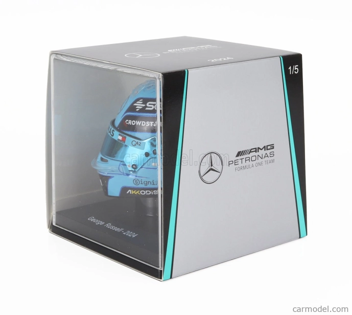 Spark-model Bell helmet Casco Helmet F1 George Russell Team Amg Petronas Motorsport Formula One N 63 Season 2024 1:5 Modrá Černá