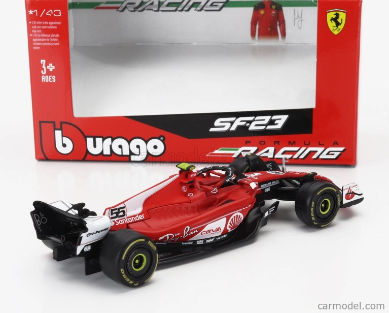 Bburago Ferrari F1 Sf-23 Team Scuderia Ferrari N 55 Las Vegas Usa Gp 2023 Carlos Sainz 1:43 Červená Bílá Černá