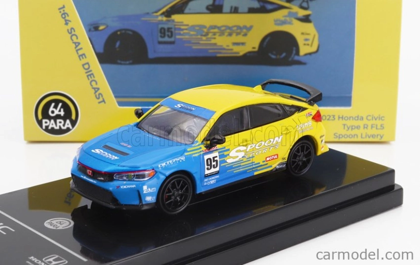 Paragon-models Honda Civic Type-r (fl5) N 95 Spoon Sport 2023 1:64 Modrá Žlutá