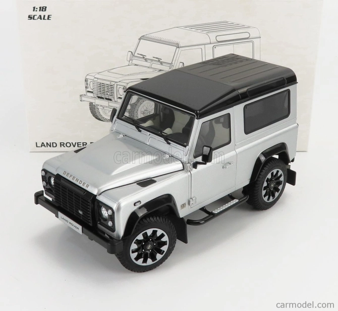 LCD model Land rover Defender 90 Works V8 70th Edition 2018 1:18 Silver