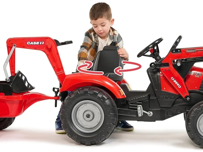 FALK - Šliapací traktor Case IH Puma 240CVX s nakladačom, rýpadlom a vlečkou