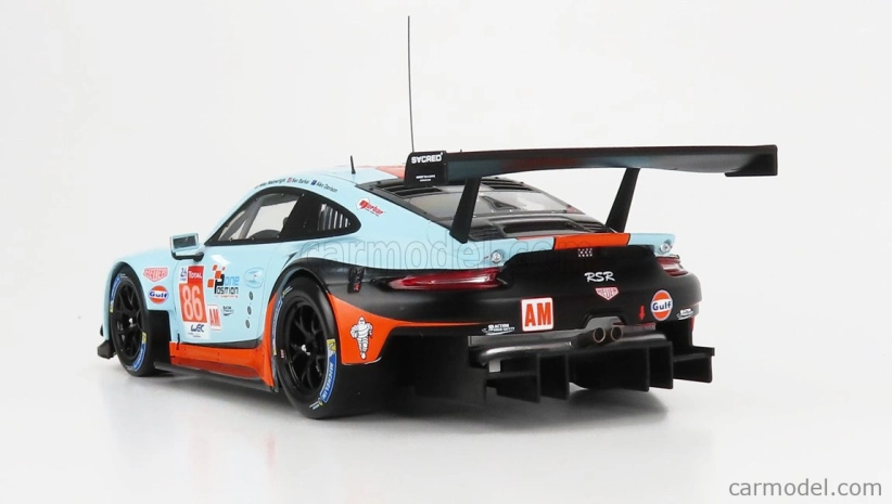 Ixo-models Porsche 911 991 Rsr 4.0l Team Gulf Racing N 86 1:18, světle modrá