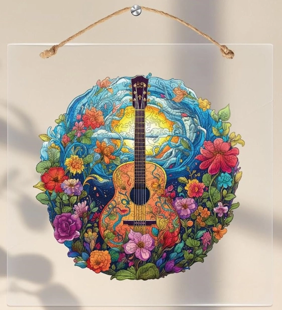 Drevené puzzle EscapeWelt Gitara 200 dielikov
