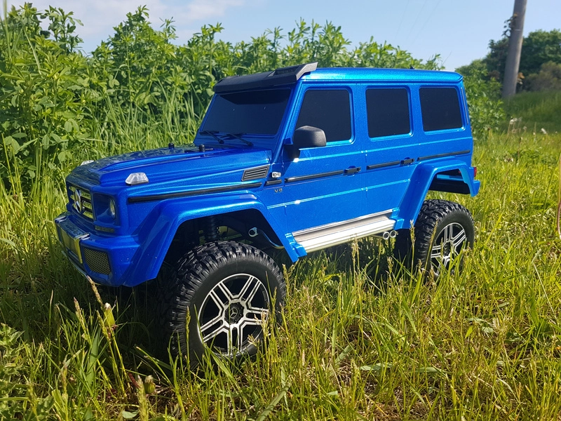 RC auto Traxxas TRX-4 Mercedes G500 1:10 s LED osvětlením TQi, modrá