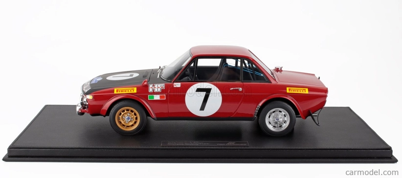 Topmarques Lancia Fulvia Hf 1600 Coupe (night Version) N 7 2nd Rally Acropolis 1972 Simo Lampinen - Bo Reinicke 1:12 Červená Bílá