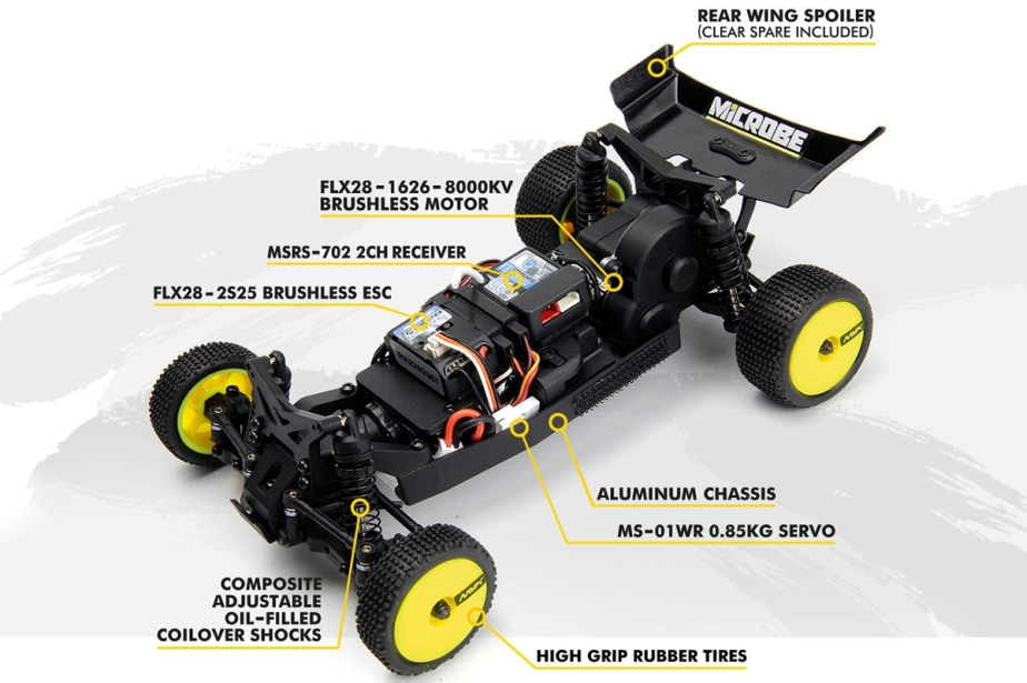 Microbe Flux 1/24th Buggy - Žltá