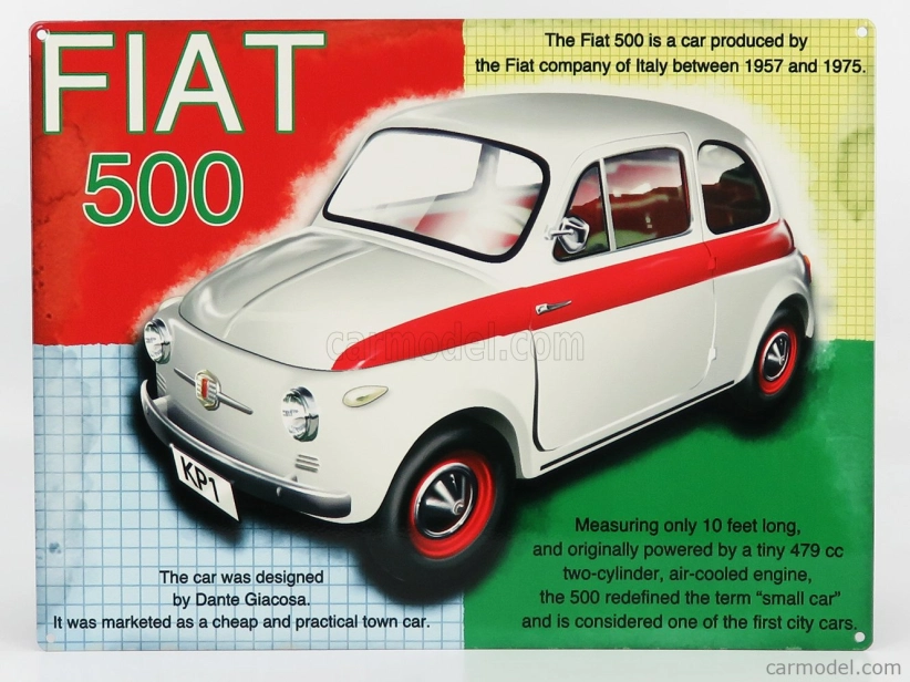 Edicola Accessories Metal Plate - Fiat 500 1:1 Různé