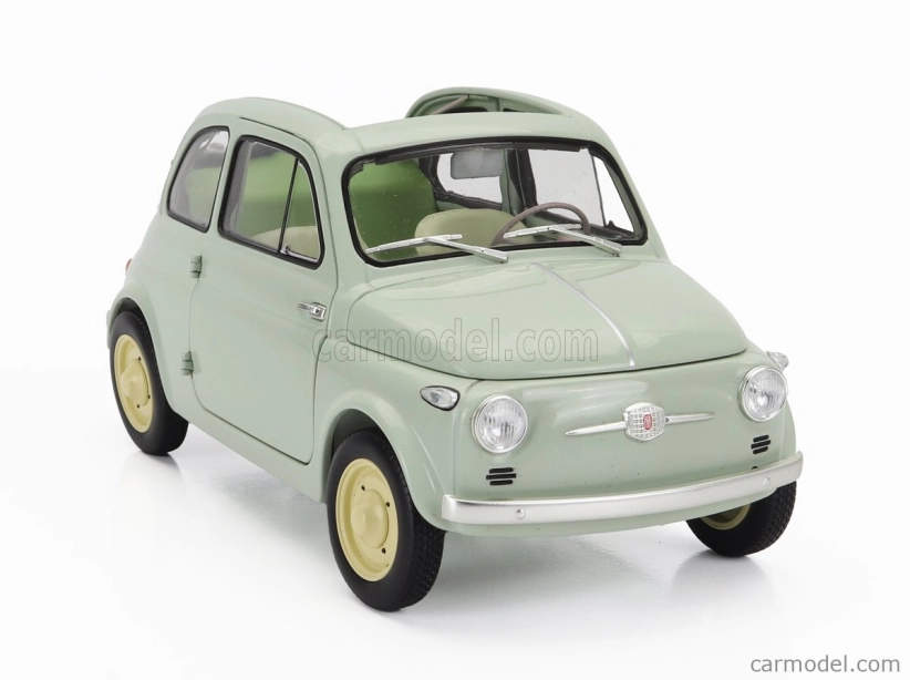 Kyosho Fiat 500 D Cabriolet Open 1960 1:18 Verde Chiaro - Světle Zelená