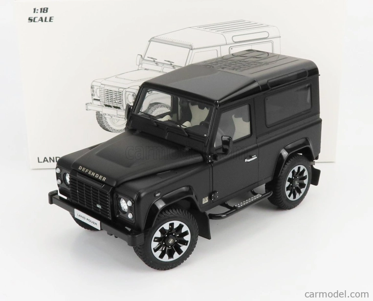 Lcd-model Land rover Defender 90 Works V8 70th Edition 2018 1:18 Matt Black