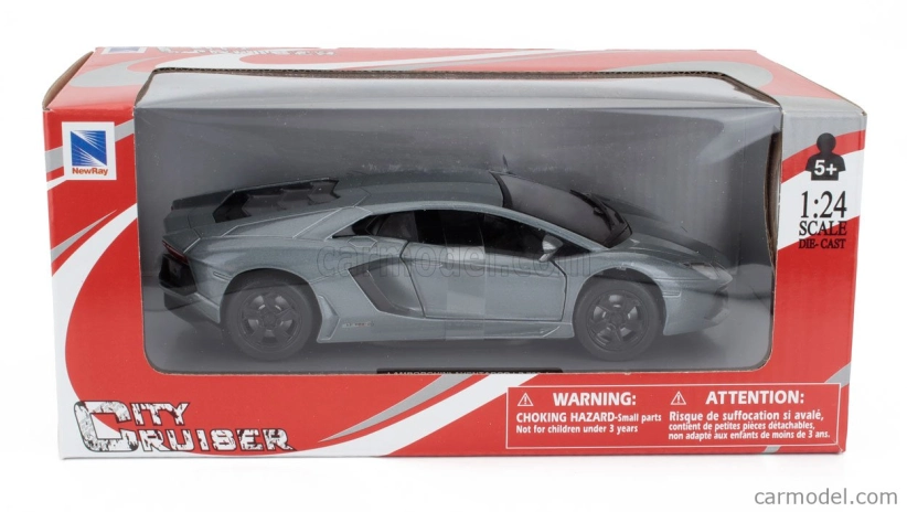 Newray Lamborghini Aventador Lp700-4 2011 1:24 Grey Met