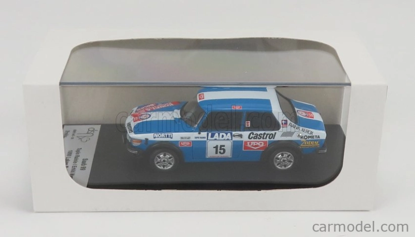 Trofeu Saab 99 Team Konela Racing N 15 Rally 1000 Lakes 1977 T.rainio - E.nyman 1:43 Modrá Biela