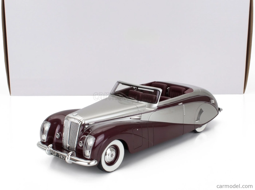 Matrix scale models Daimler De36 Hooper ''green Goddess'' Cabriolet Open 1953 1:18 Červená Stříbrná