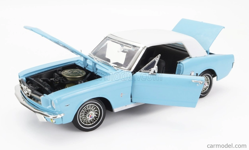 Motor-max Ford usa Mustang Convertible Spider 1967 - 007 James Bond - Thunderball - Operazione Tuono 1:18 Světle Modrá Bílá