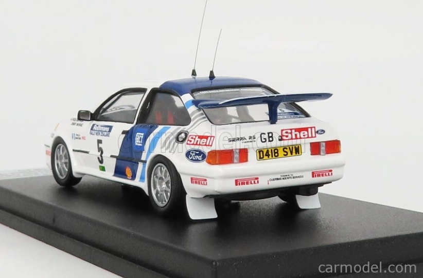 Trofeu Ford england Sierra Rs Cosworth N 5 Rally Nový Zéland 1989 J.mcrae - R.arthur 1:43 Biela Modrá