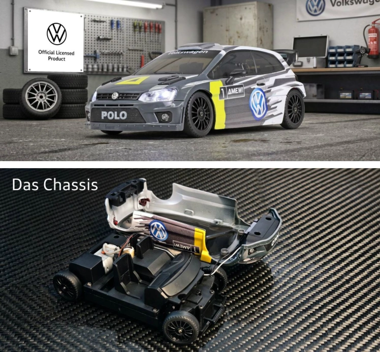 VW Polo R WRC Rally/Drift 4WD 1:28 RTR šedý