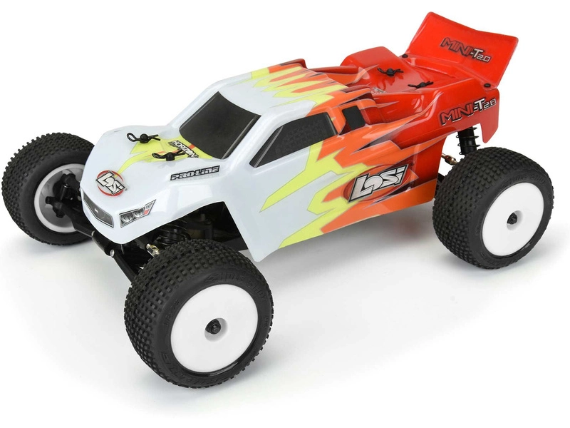 Pro-Line kolo 1:18, pneu Hole Shot, disk H8 bílý (2) (Losi Mini-T)