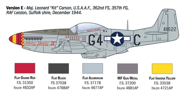 Italeri North american P-51d Mustang Military Airplane 1941 1:72 /