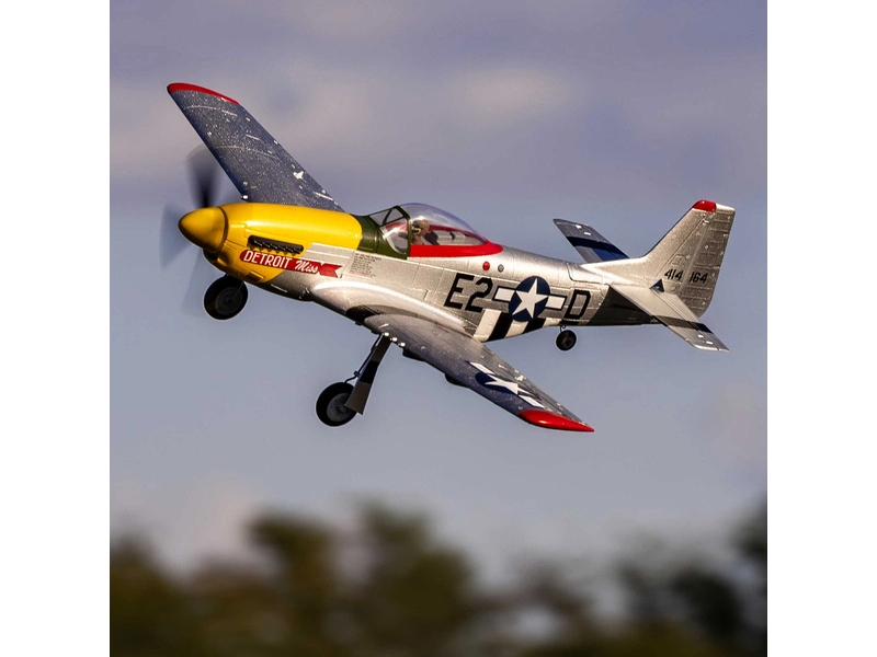 RC letadlo E-flite P-51D Mustang 0.49m Detroit Miss SAFE Select BNF Basic