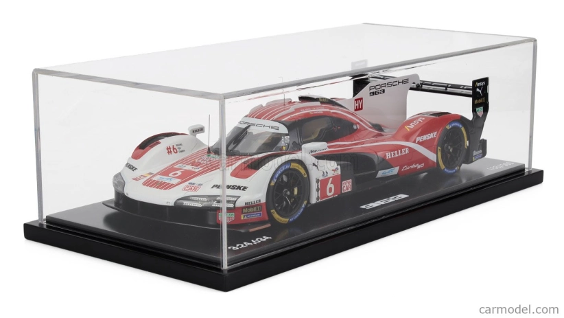 Spark-model Porsche 963 9rd 4.6l Turbo V8 Team Porsche Penske Motorsport N 6 4. 24h Le Mans (pole position) 2024 Kevin Estre - Andre Lotterer - Laurens Vanthoor - Con Vetrina - S vitrínou 1:18 Červená Biela Čierna