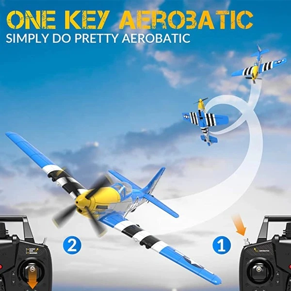 RC lietadlo Volantex Mustang P51D, modré | RCprofi.sk