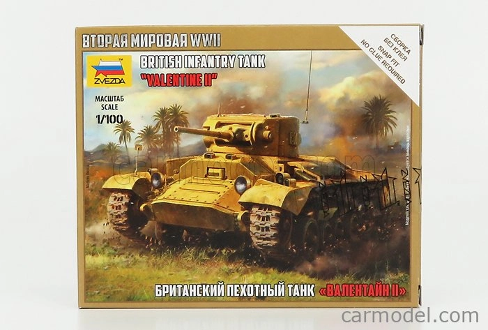 Zvezda Tank Valentine Ii Military British Infantry 1:100 /