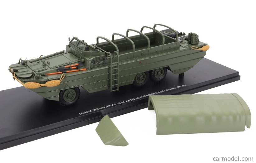 Perfex GMC Dukw Cckw 353 Truck Boat Usa Army With Accessories Anfibio Gommato 3-assi 1944 1:43 Vojenská Zelená