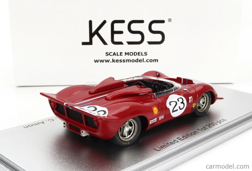 Kess-model Ferrari 350 P4 Spider Can-am S/n0860 N 23 Riverside Race 1967 C.amon 1:43 Red