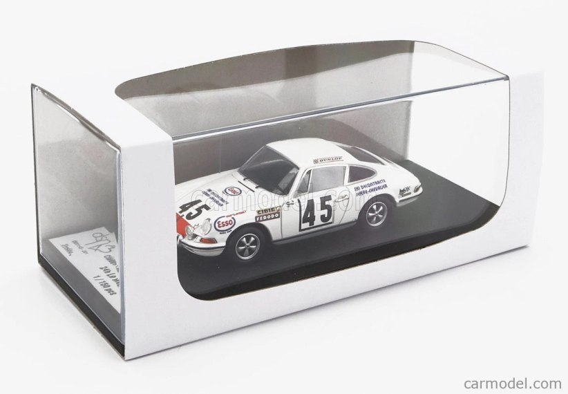 Trofeu Porsche 911s Coupe Team C.laurent N 45 24h Le Mans 1971 Claude Laurent - Jacques Marche 1:43 Bílá Červená