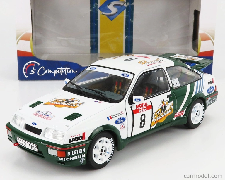 Solido Ford england Sierra Cosworth Rs500 N 8 Rally Tour De Corse 1988 Auriol 1:18 bielo-zelená