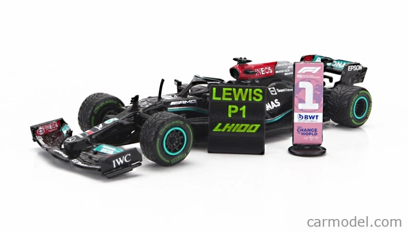 Tarmac Mercedes gp F1 W12 Mercedes M12 Eq Power+ Team Amg Petronas Motorsport Formula One N 44 Winner Sotchi Russian Gp 2021 Lewis Hamilton - 100th Victory F1 1:64 Černá Zelená