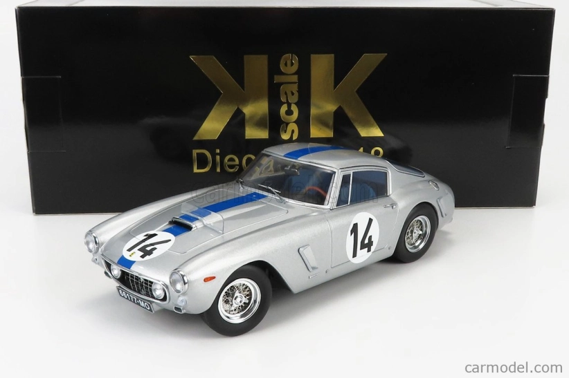 Kk-scale Ferrari 250gt Swb 3.0l V12 Team Noblet N 14 3rd 24h Le Mans 1961 P.noblet - J.guichet 1:18 Silver Blue