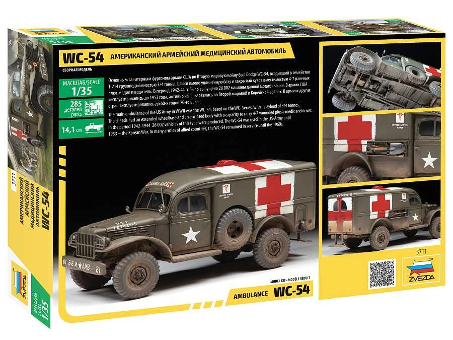 Zvezda Dodge Wc54 4x4 Truck Military Ambulance 1944 1:35 /