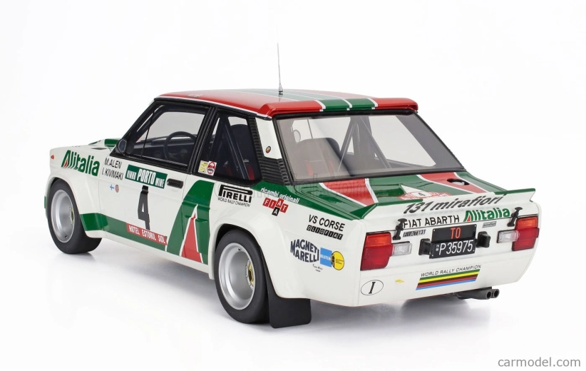 Otto-mobile Fiat 131 Abarth Alitalia (night Version) N 4 Winner Rally Portugal 1978 Markku Alen - Ilkka Kivimaki 1:12 Bílá Zelená Červená