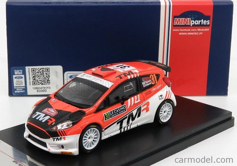 Minipartes Ford england Fiesta R5 N 31 Rally Montecarlo 2019 T.katsuta - D.barrit 1:43 Oranžová Bílá