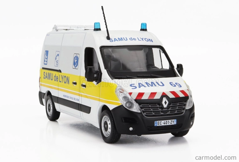 Norev Renault Master Van Samu De Lyon Ambulance 2014 1:43 Bielo-žltá