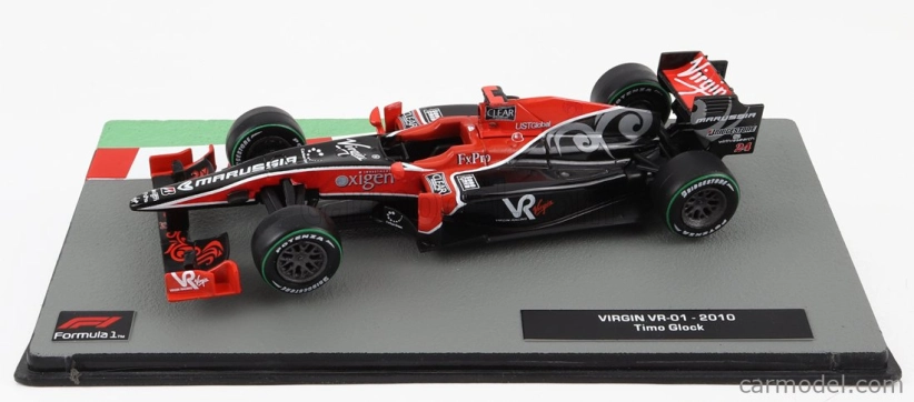 Edicola Virgin racing F1 Vr-01 N 24 Sezóna 2010 Timo Glock 1:43 Červená Čierna