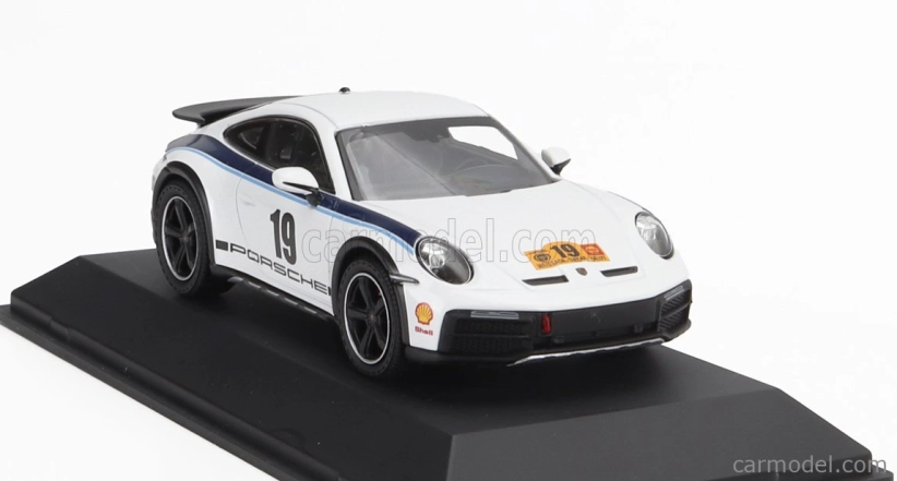 Spark-model Porsche 911 992 Coupe N 19 Rally Dakar Design 2022 1:43 Bílá Modrá