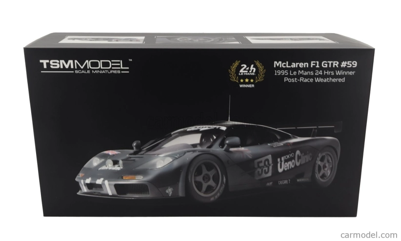 Truescale Mclaren F-1 Gtr Bmw V12 Team Kokusai Kaihatsu Racing N 59 ( po pretekoch zvetraný) Víťaz 24h Le Mans 1995 Y.dalmas - M.sekiya - J.j.lehto 1:12 Dark Grey Met